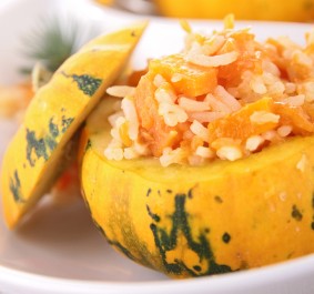 stuffed pumpkin and risotto