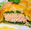 Salmon in puff pastry